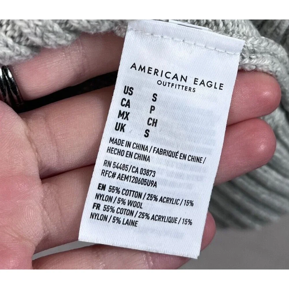 Vintage 90s American Eagle Mens Sweater Small Ribbed Knit Striped Wool Blend Y2K